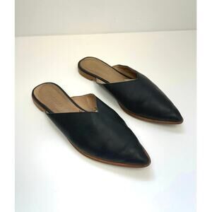 Madewell Emilia Pointed Toe Mule Flat Genuine Leather Classic Career - Size 7.5